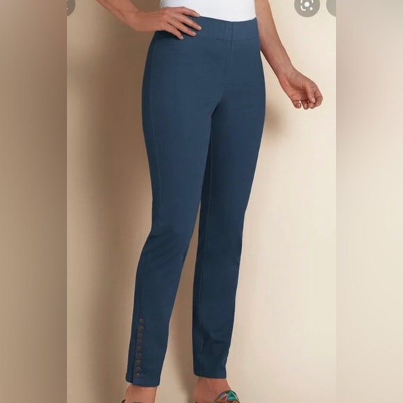 Soft Surroundings Blue Metro Leggings Pant Medium, Soft Surrounding Navy - Picture 1 of 10